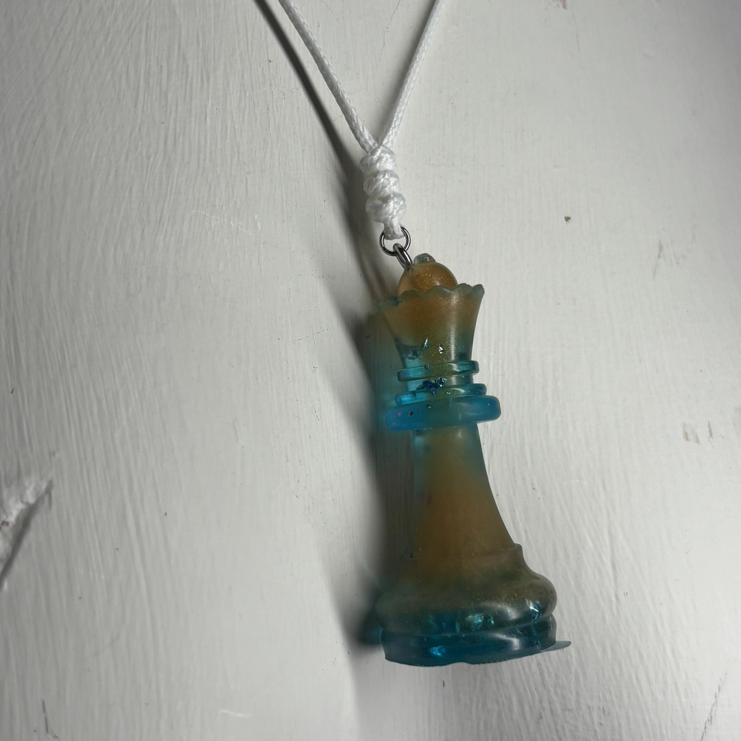 Sand Blue Queen - Handmade Resin Chess Necklace