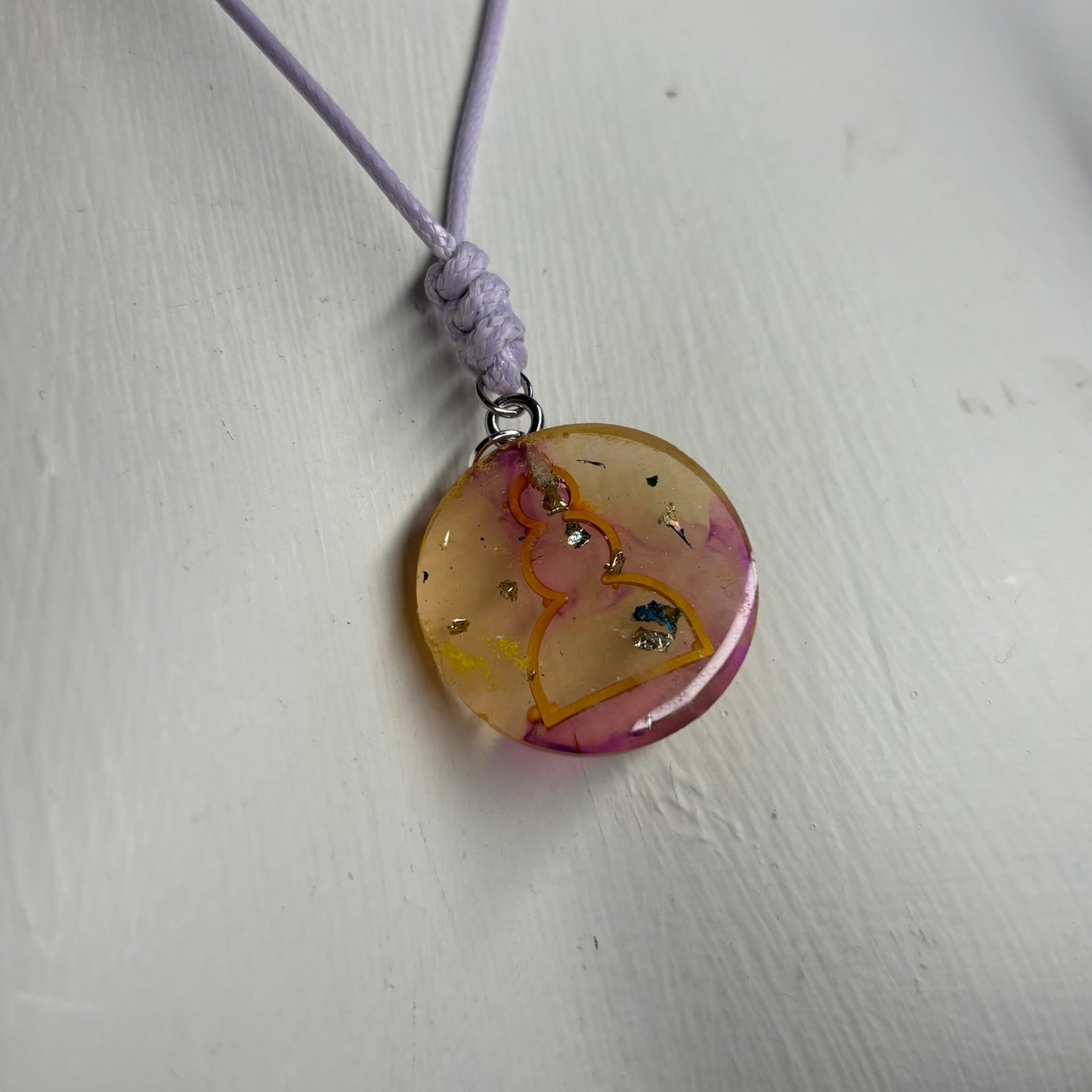 Cosmic Purple Pawn - Handmade Resin Chess Necklace