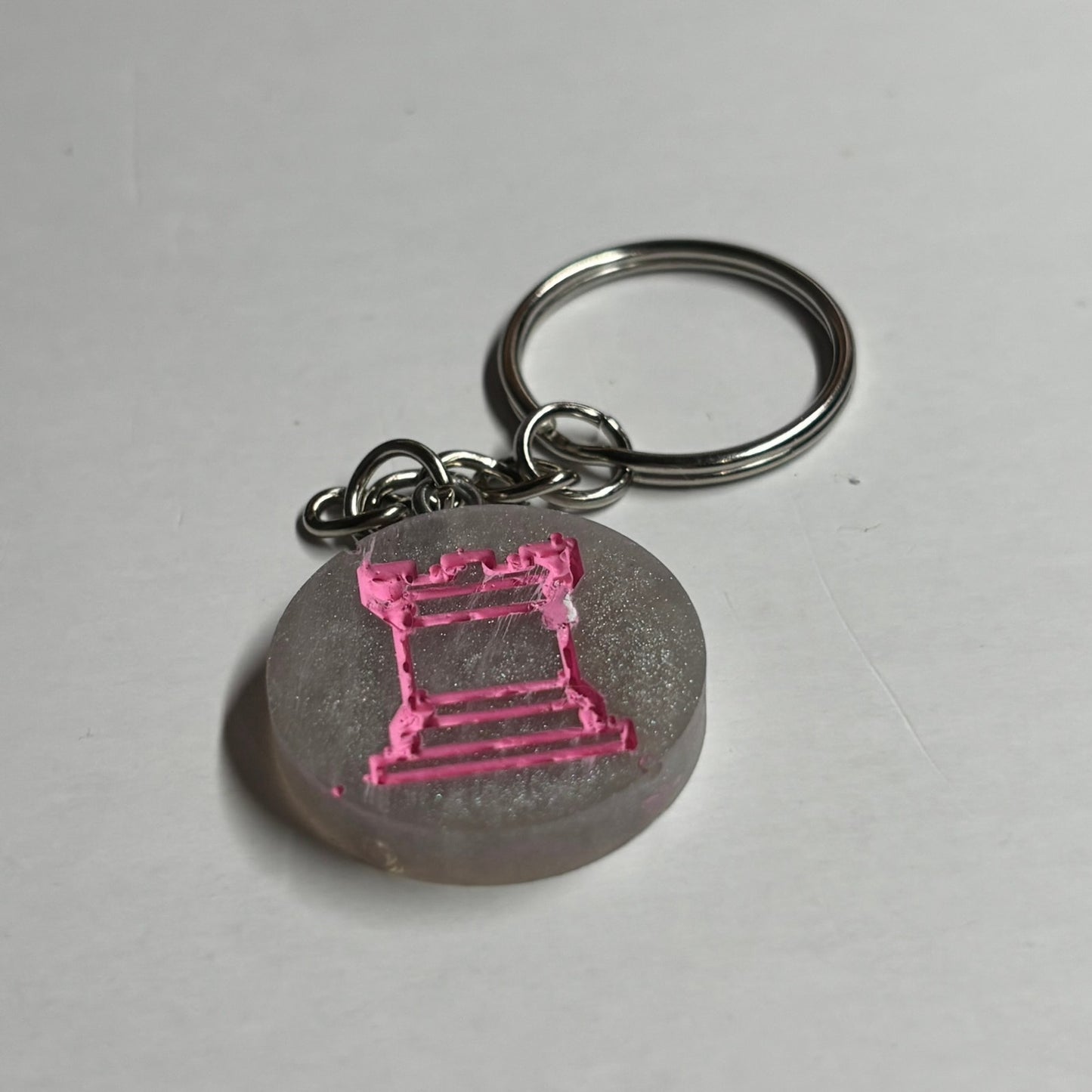 Cherry Blossom Rook - Handmade Resin Keychain - Flat Edition