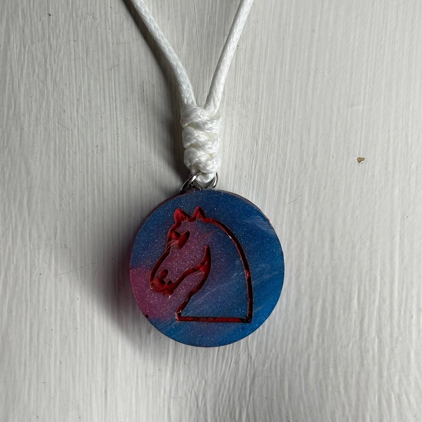 Dark Space Knight - Handmade Resin Chess Necklace