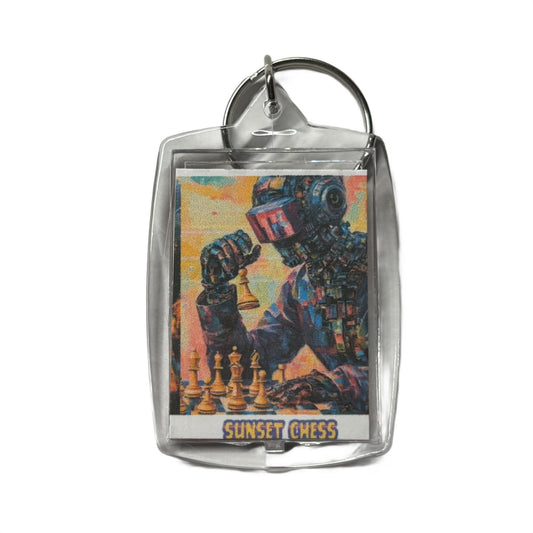 The Robo Think - Chess  Photo Keychain