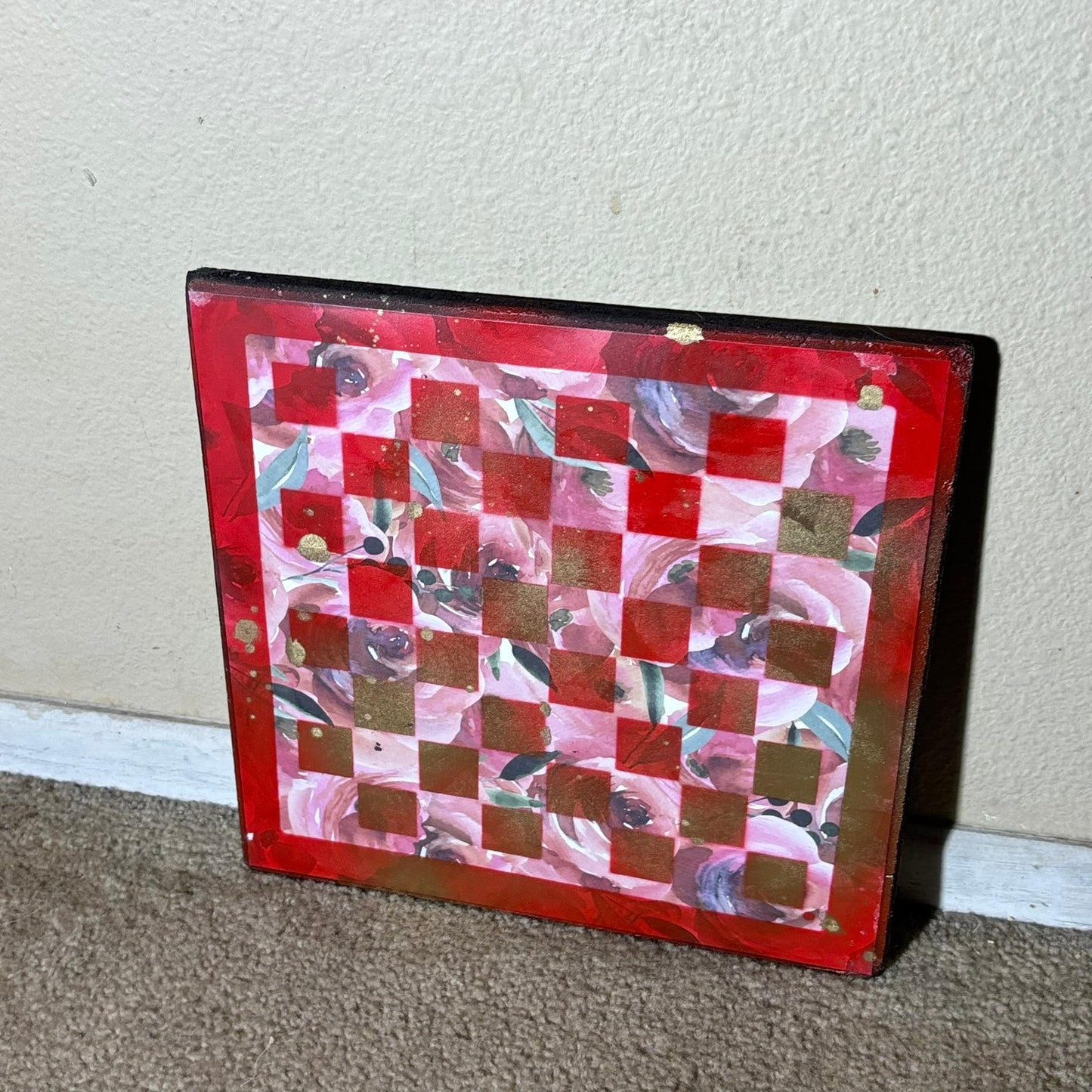 Red Golden Hue - Scrapbook Chess Board