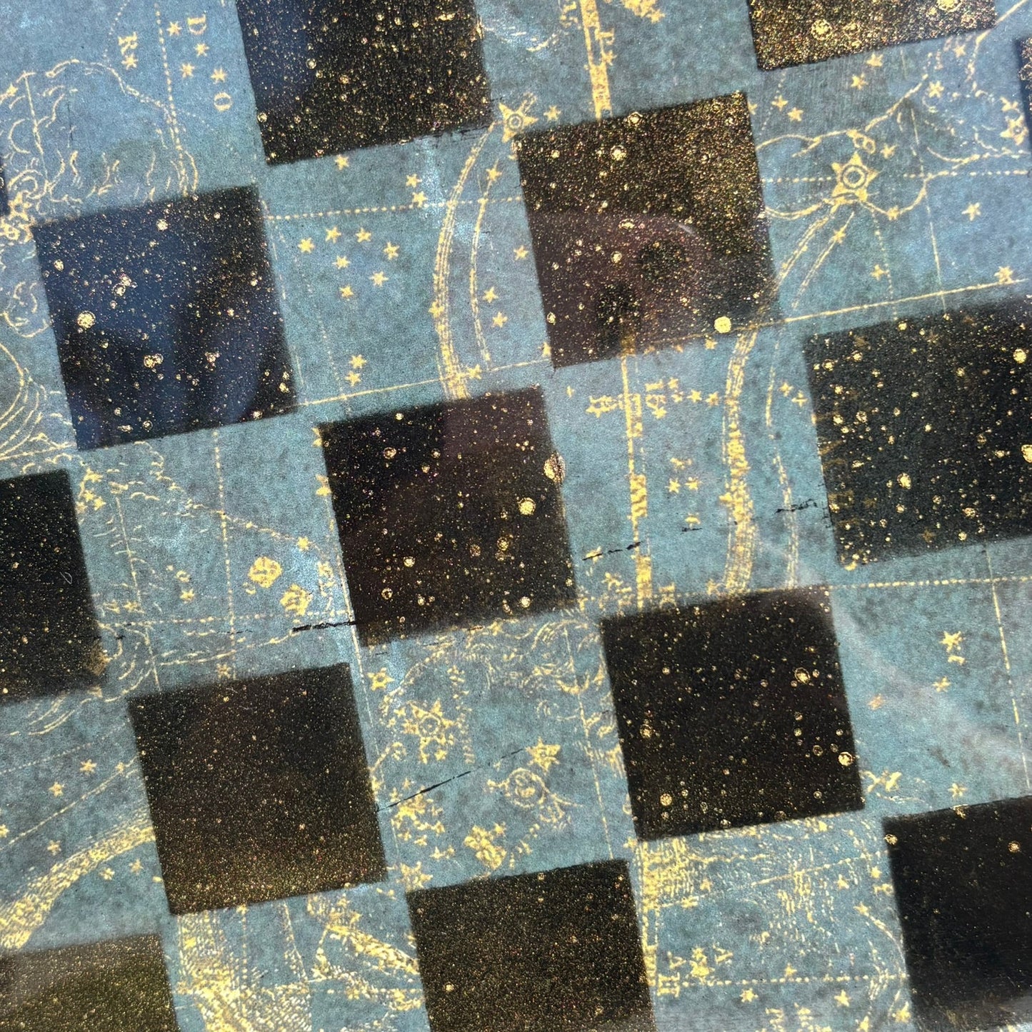 Space Alien Blue - Resin Coated Chess Board