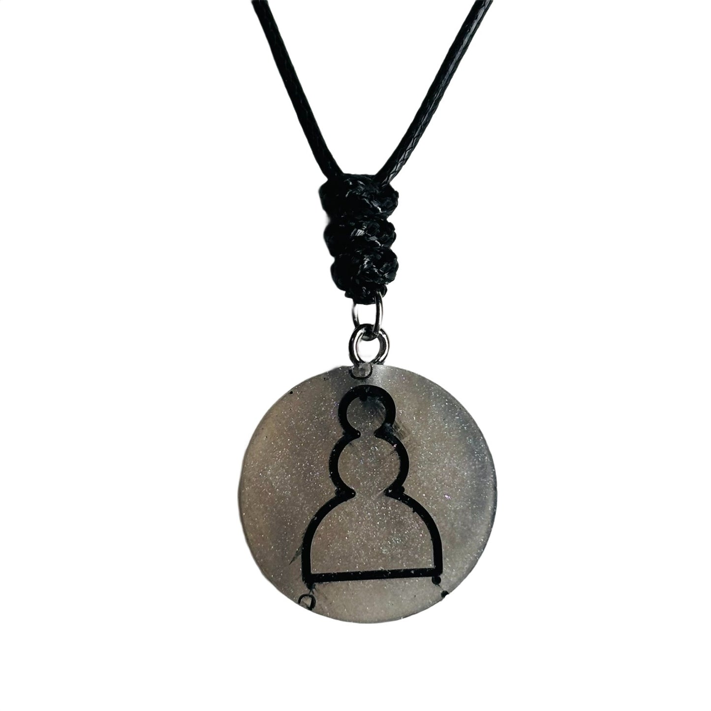 Silver Pawn - Handmade Resin Chess Necklace
