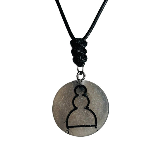 Silver Pawn - Handmade Resin Chess Necklace