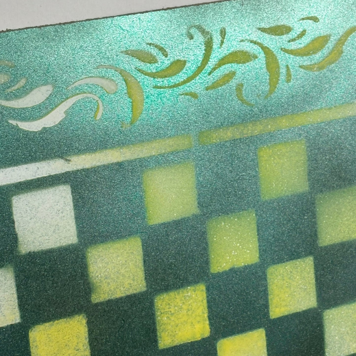 Metallic Green - Painted Chess Board