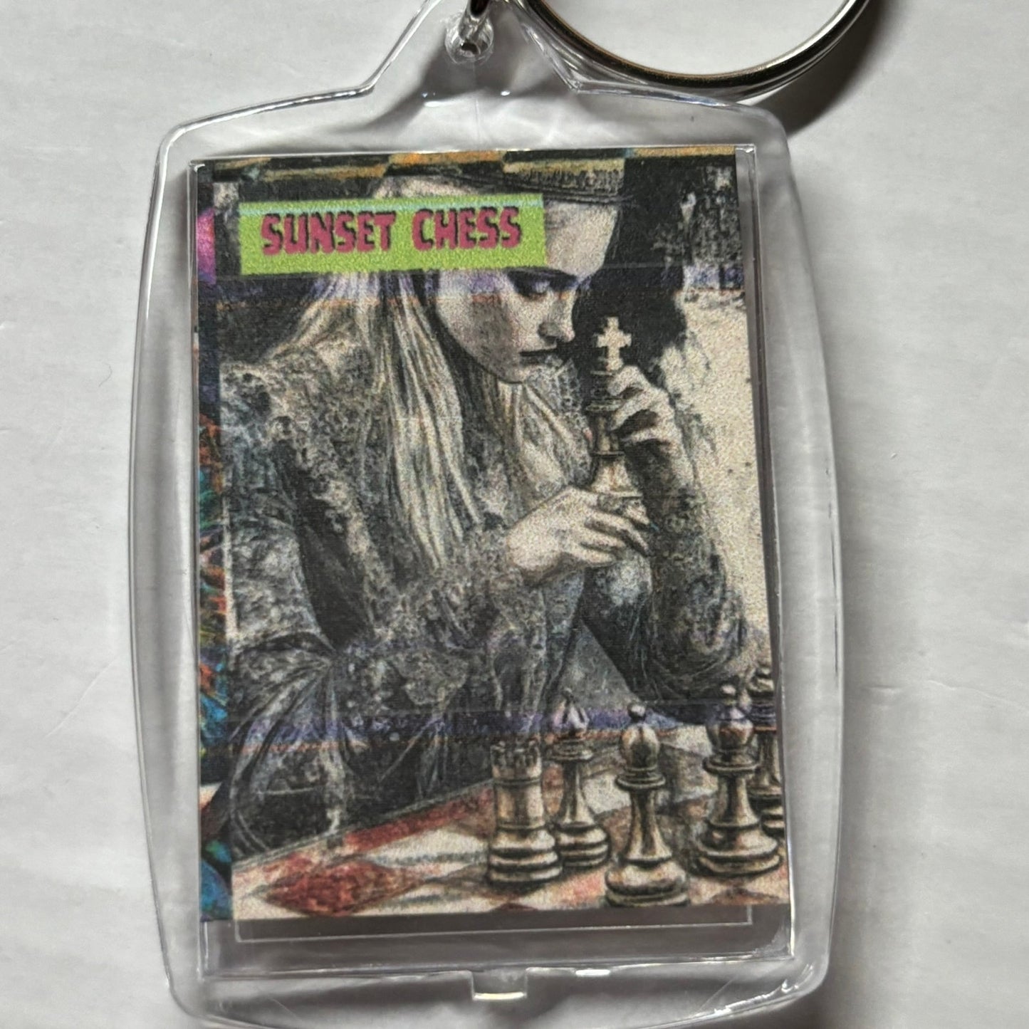 Silent Girl - Chess  Photo Keychain
