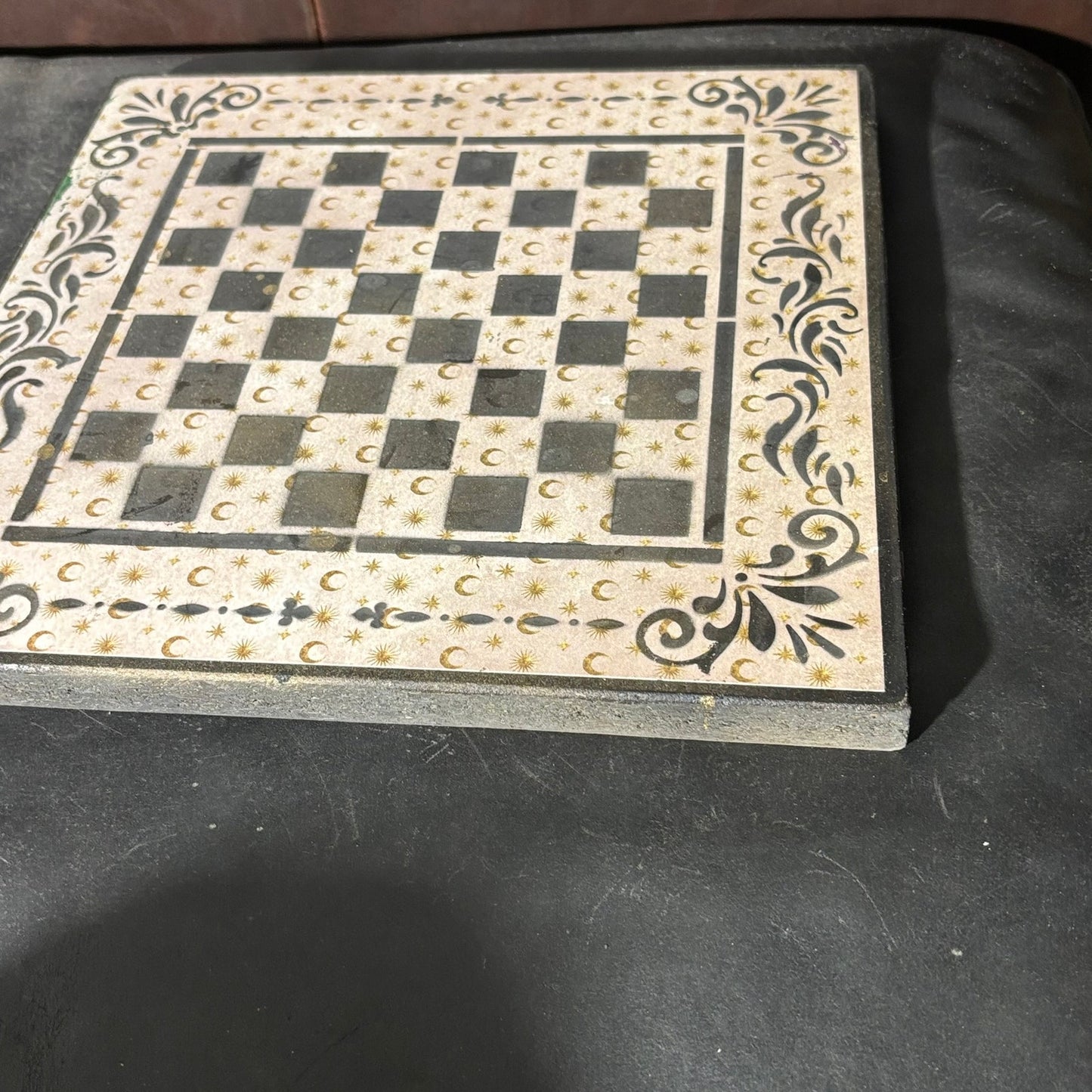 Cream Moons - Scrapbook Chess Board