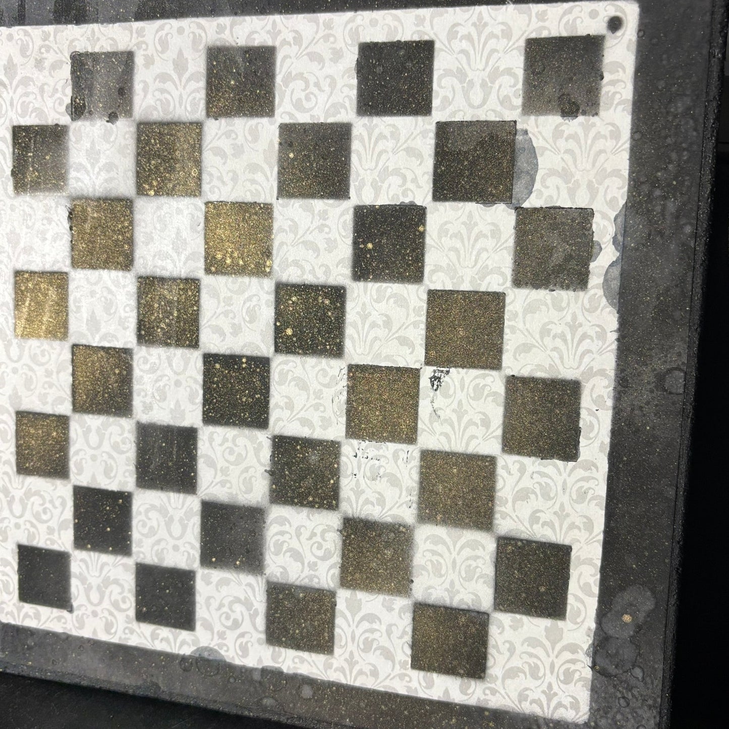 Gray & Black Gold Mist - Scrapbook Chess Board