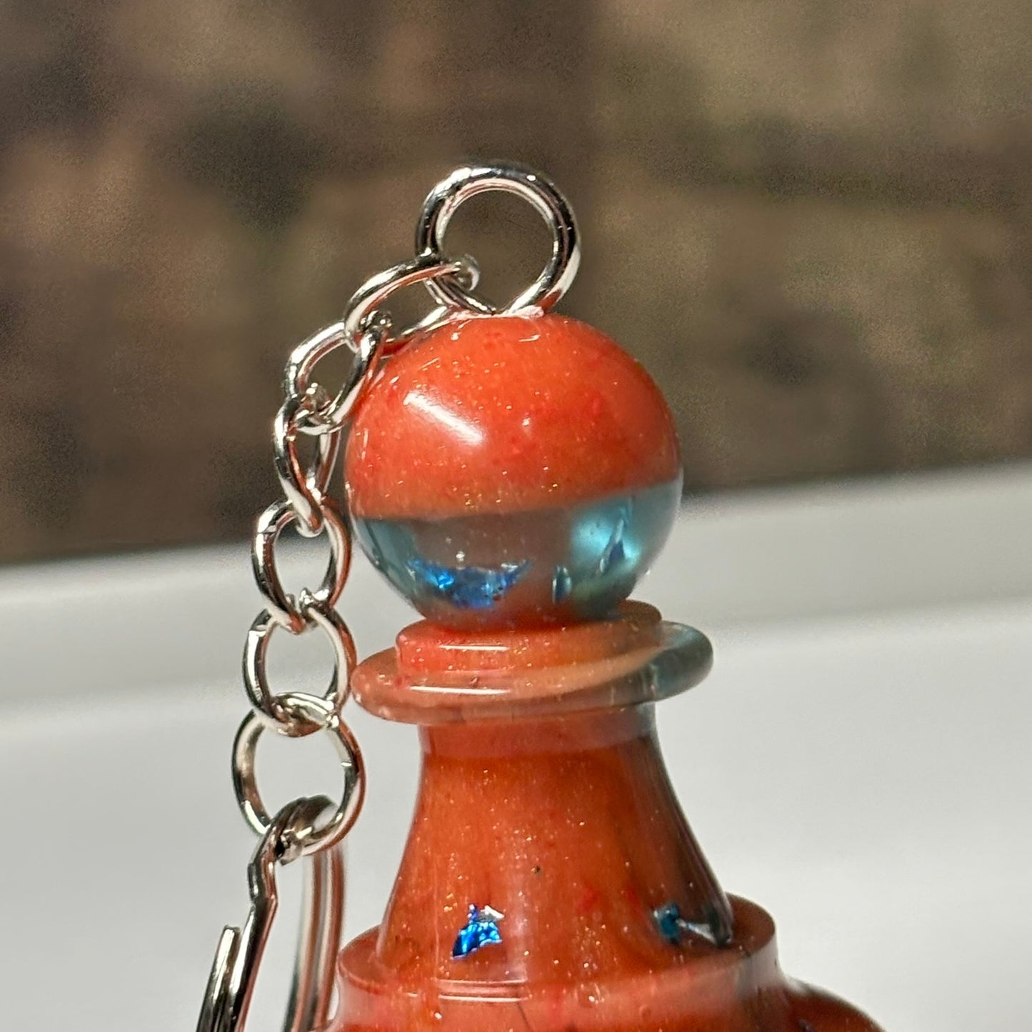 Orange Luxury Pawn - Handmade Resin Keychain - Large Edition