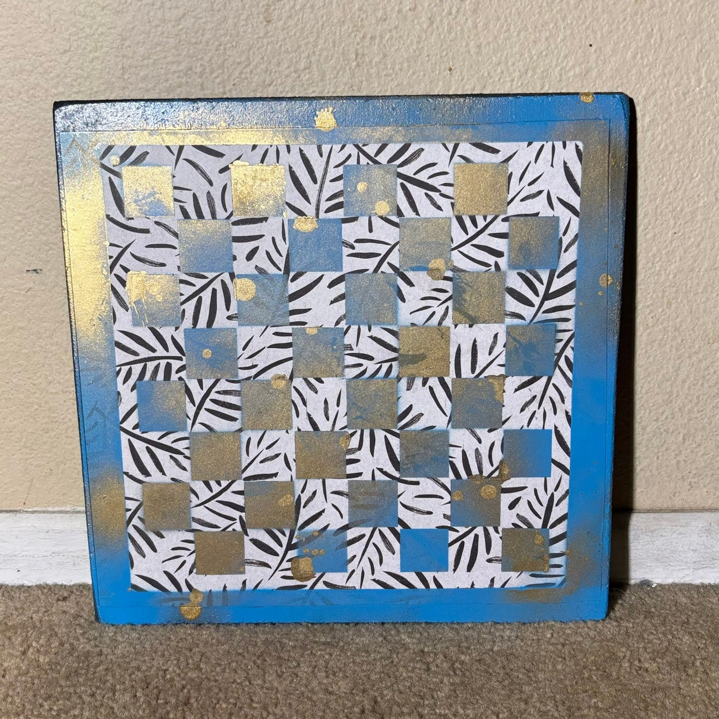 Golden Blue - Scrapbook Chess Board