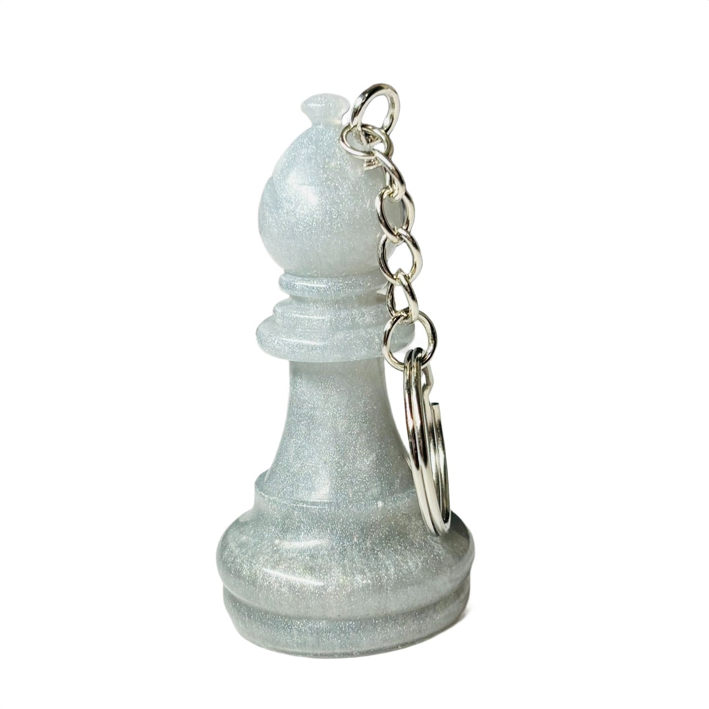 Gray Ice Bishop - Handmade Resin Keychain - Large Edition