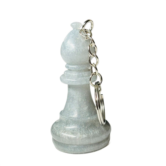 Gray Ice Bishop - Handmade Resin Keychain - Large Edition