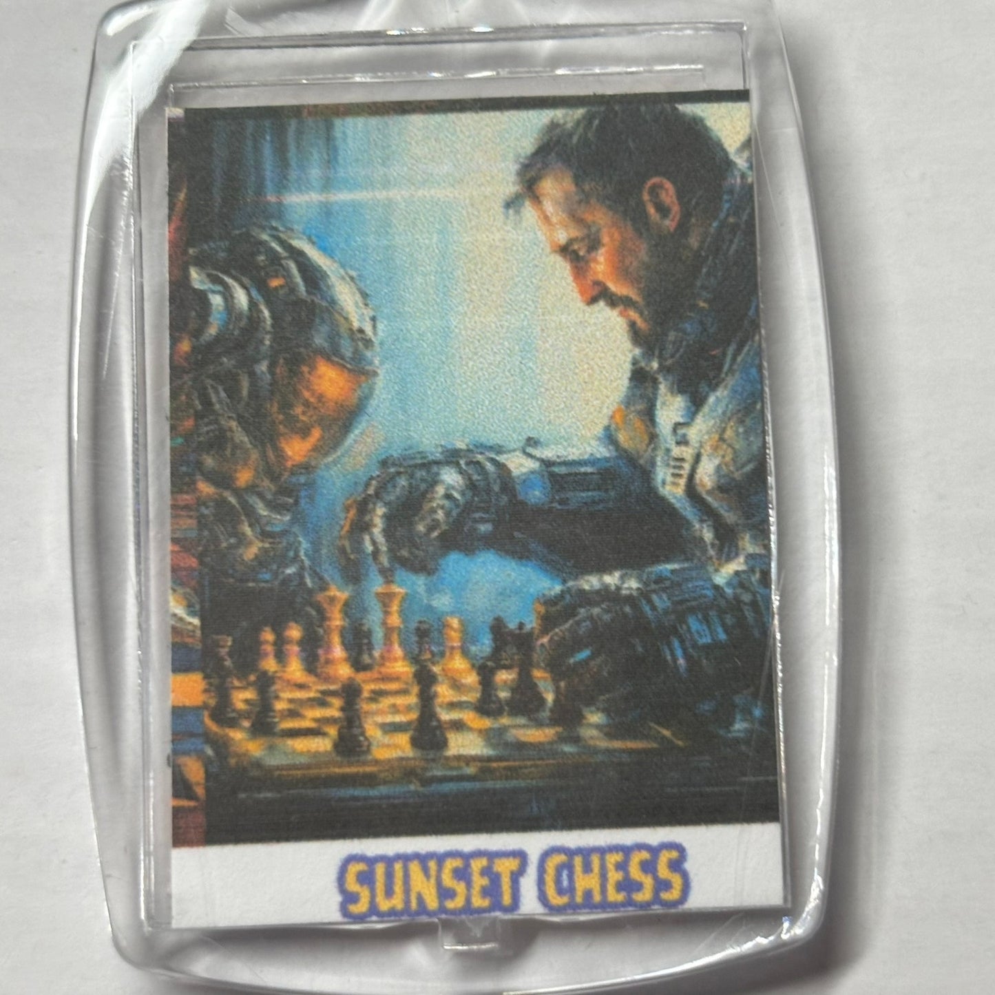 Robot Vs Man - Chess  Photo Keychain
