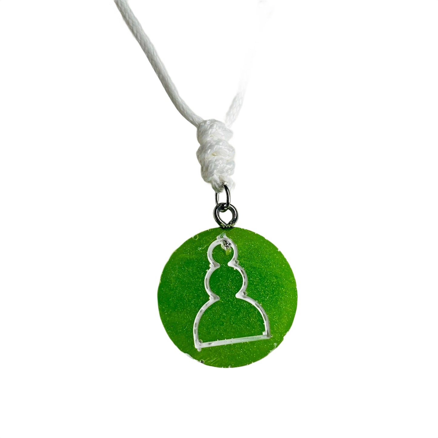 Green Pawn - Handmade Resin Chess Necklace