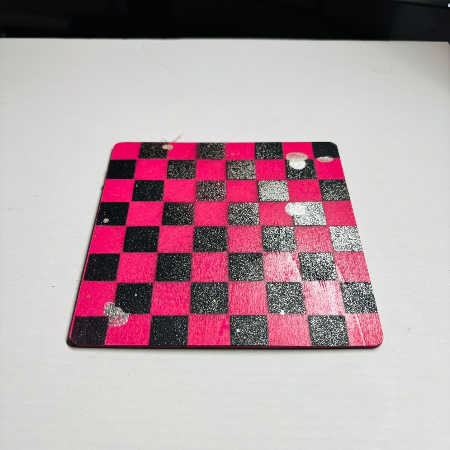 Cherry Red & Black Chrome Drip - Mini Chess Set