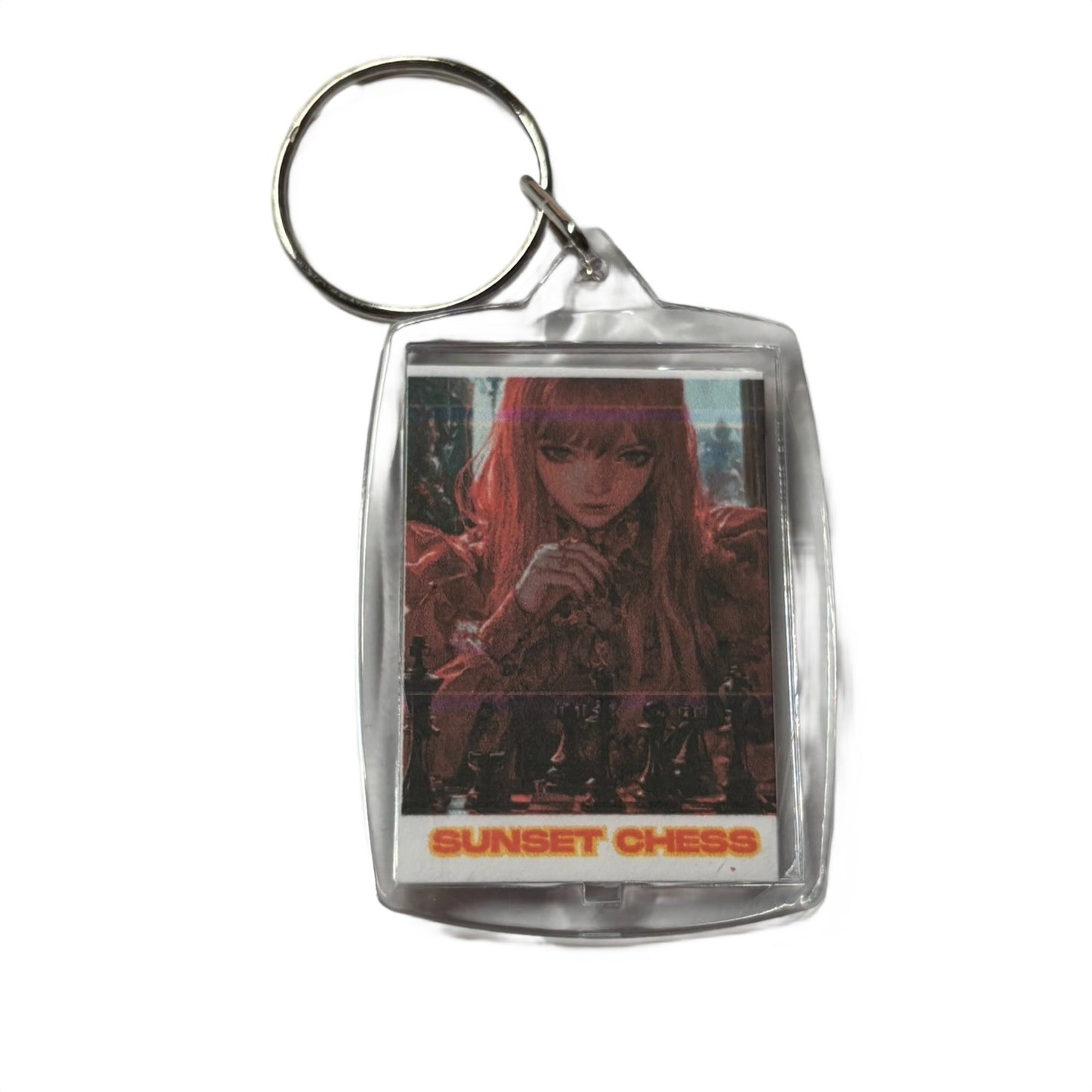Pink Anime - Chess  Photo Keychain