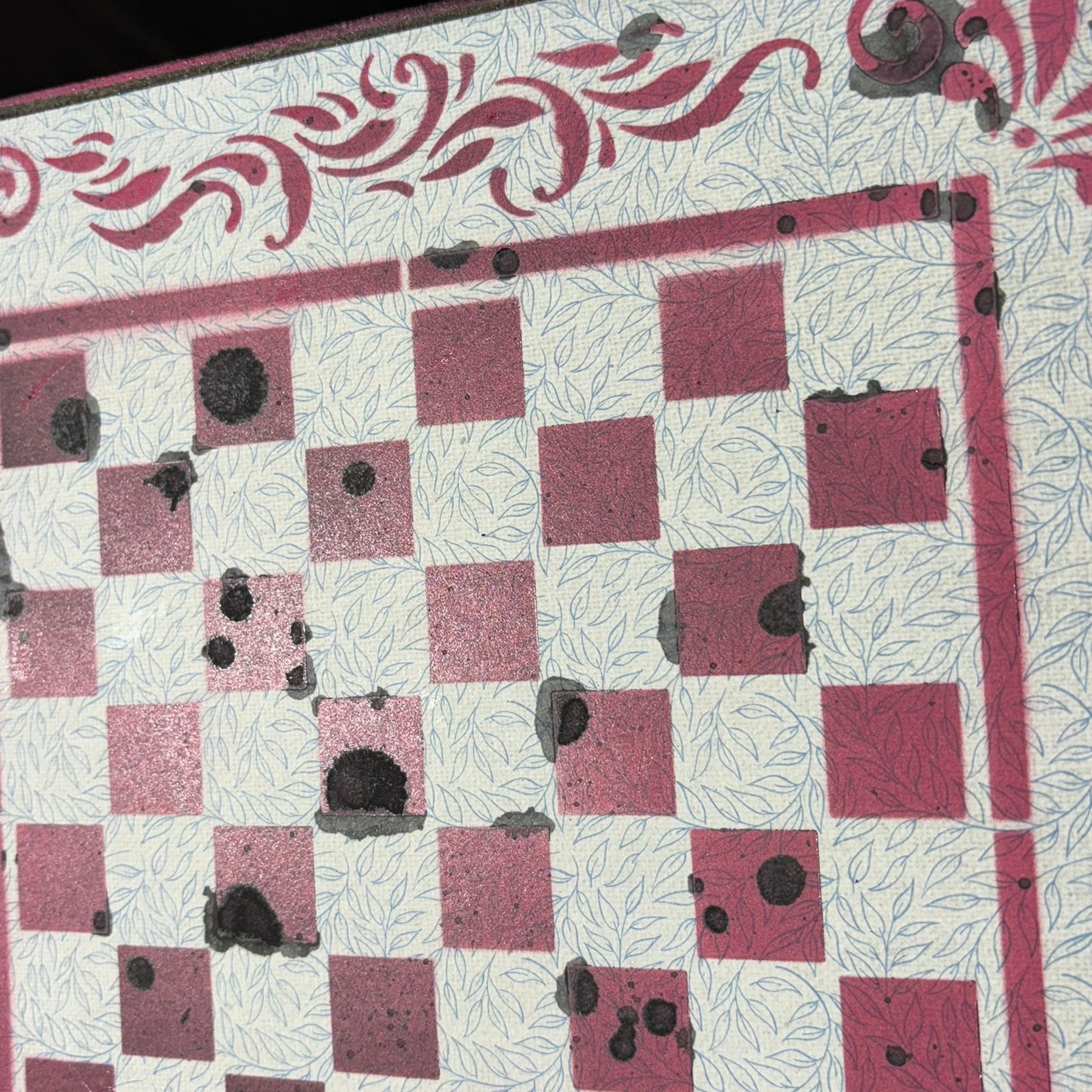 Tattered Pink - Scrapbook Chess Board