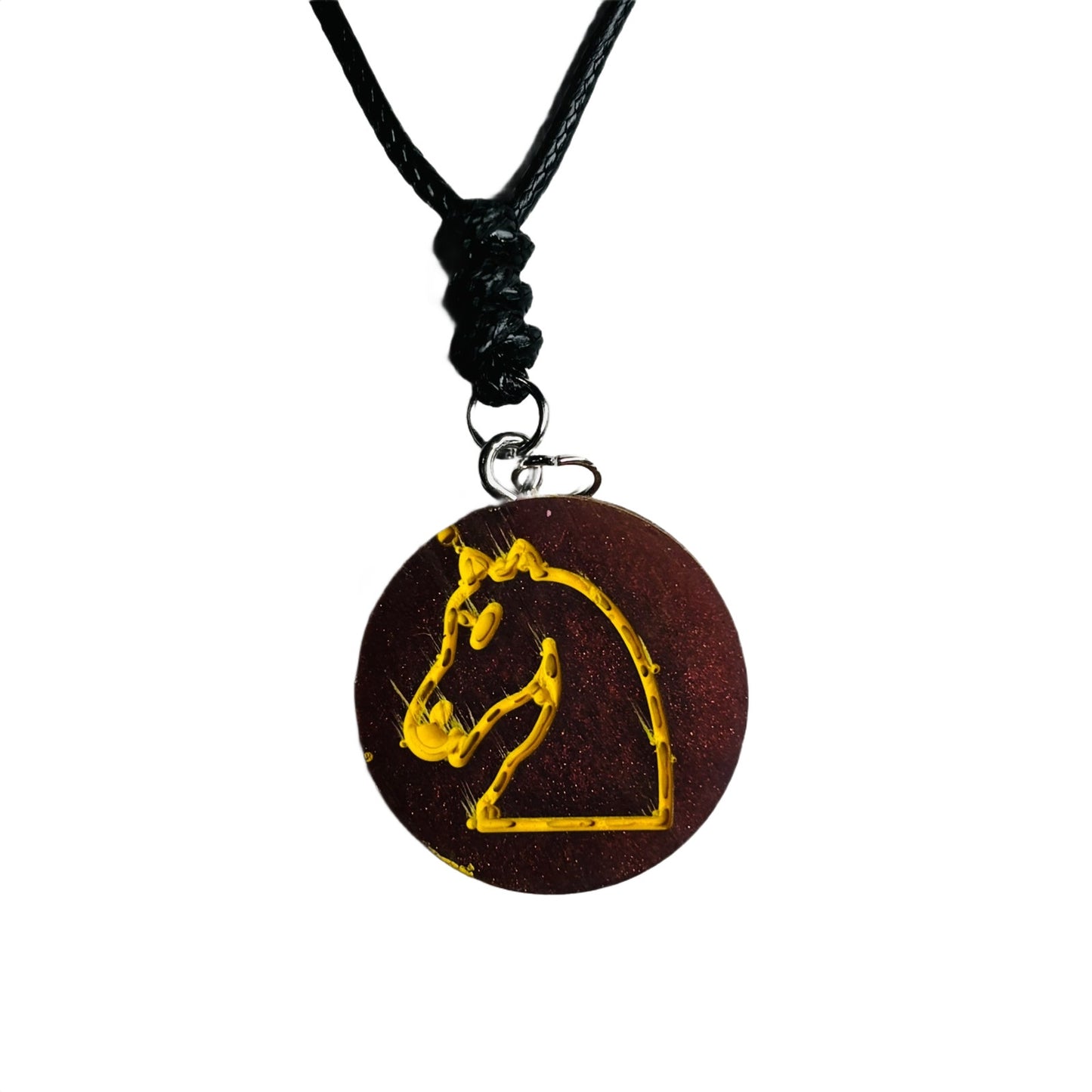 Dark Knight - Handmade Resin Chess Necklace