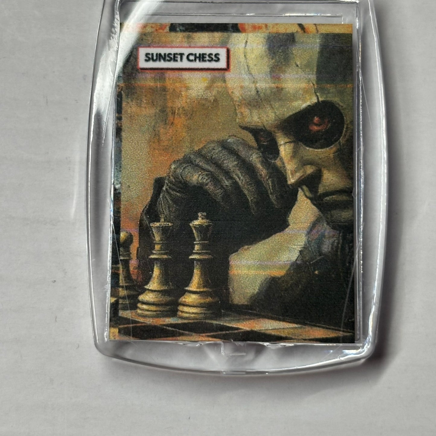Robot Thinking - Chess  Photo Keychain