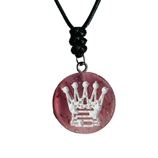 Misty Queen - Handmade Resin Chess Necklace