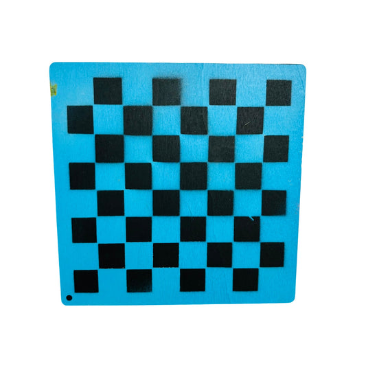 Blue & Black - Painted Thin Wooden Chess Board