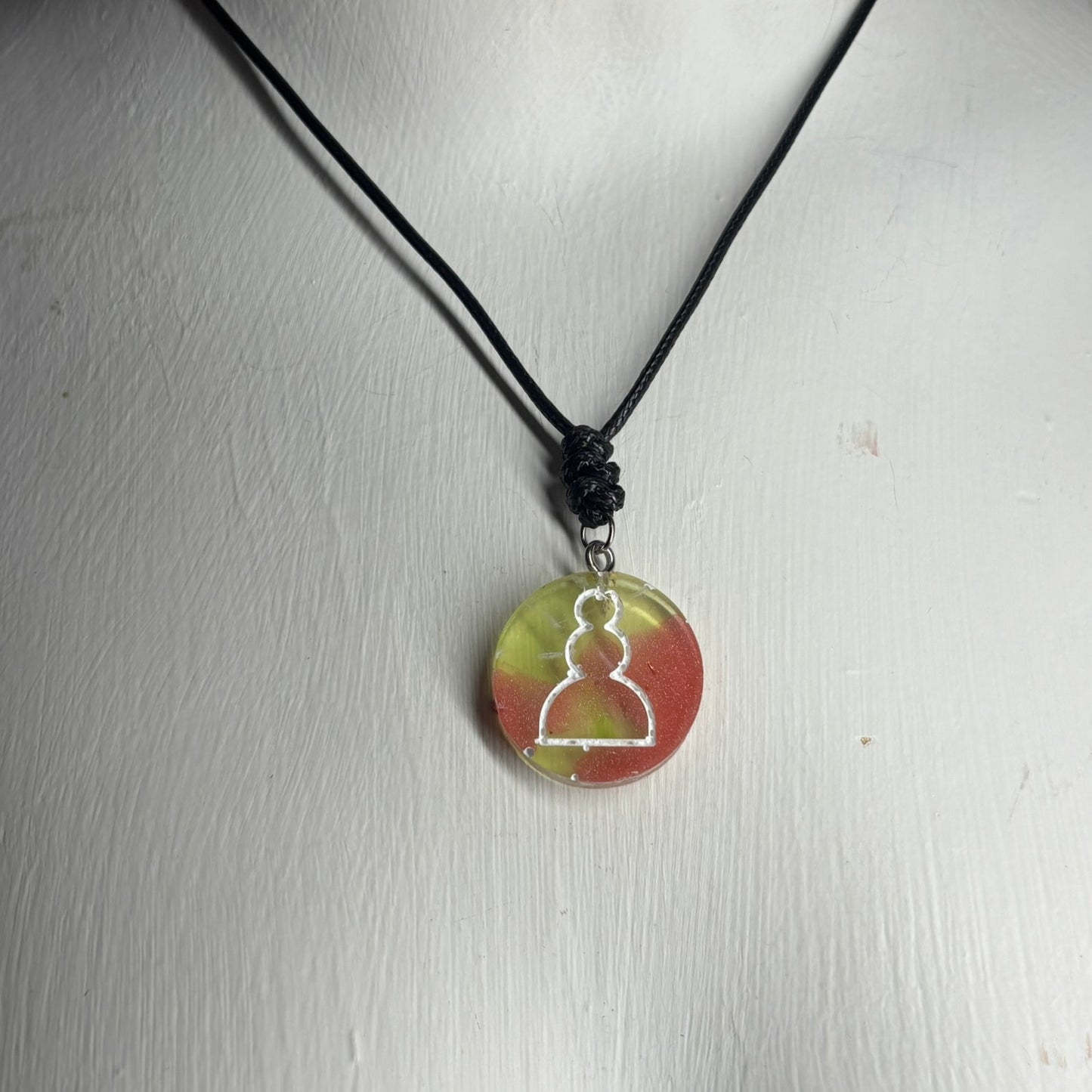Color Mix Pawn - Handmade Resin Chess Necklace