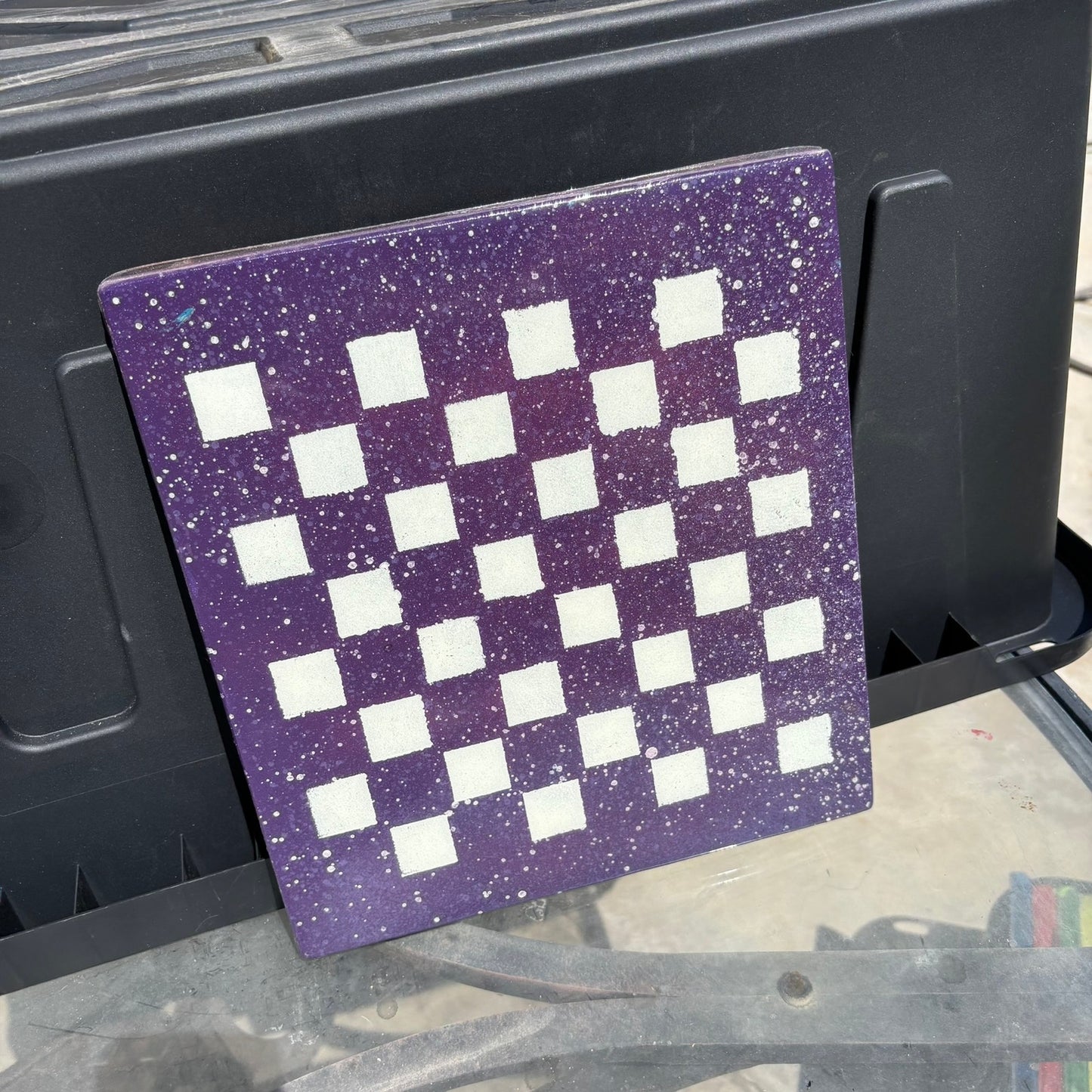 Speckled Purple - Resin Coated Chess Board