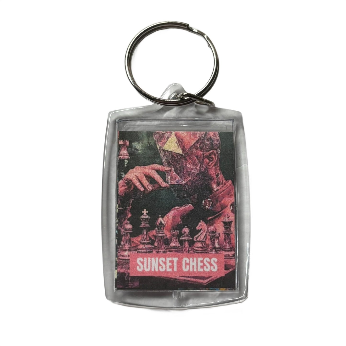 Pink Crystal - Chess  Photo Keychain