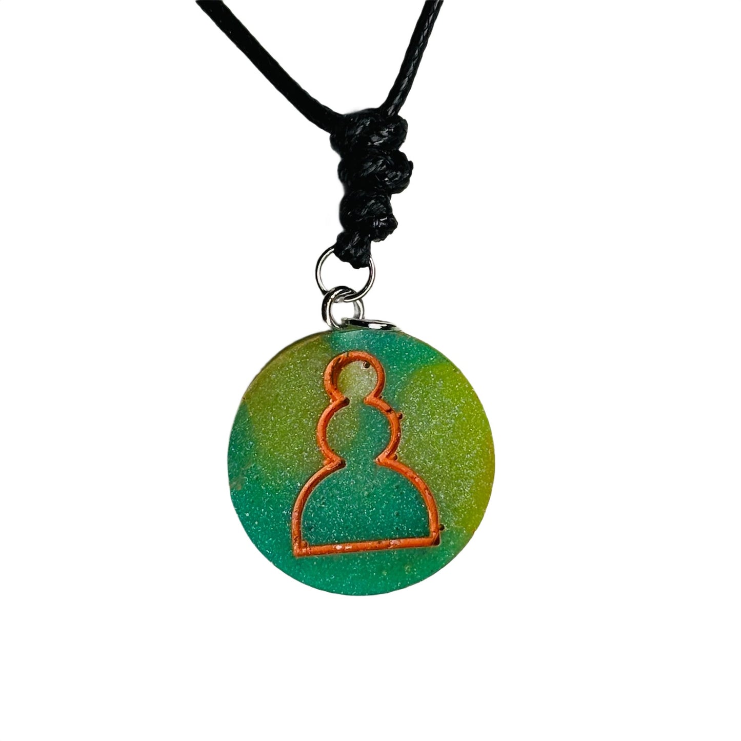 Green Pawn - Handmade Resin Chess Necklace