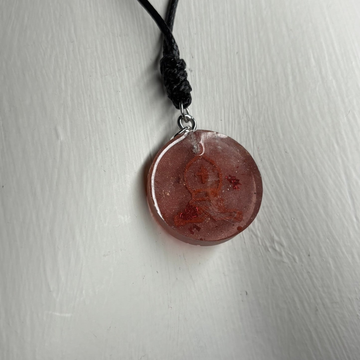 Cosmic Bishop - Handmade Resin Chess Necklace