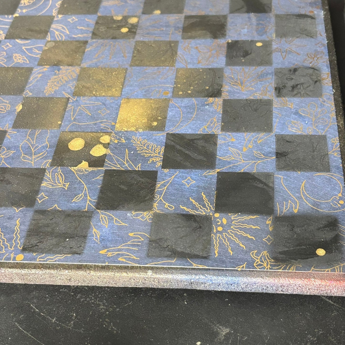 Navy Blue Gold - Scrapbook Chess Board