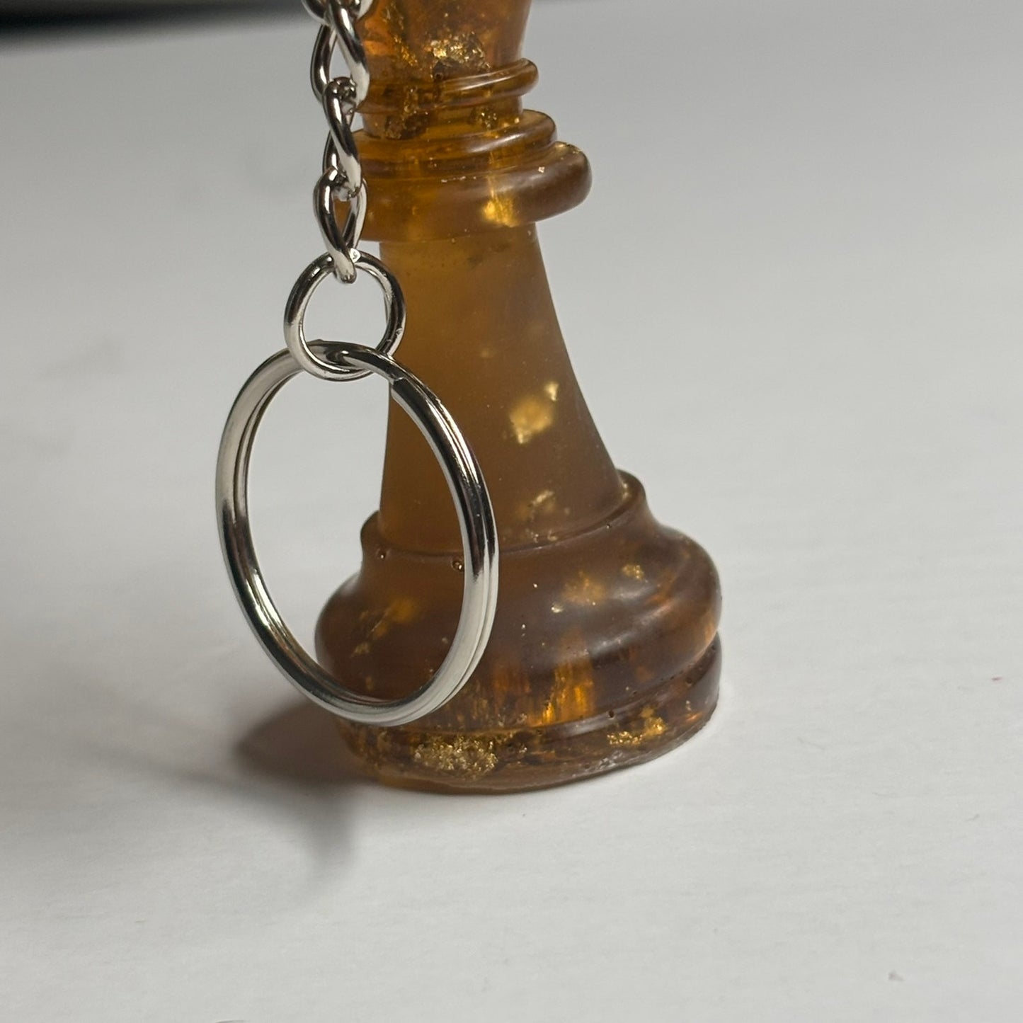 Amber Colored King - Handmade Resin Keychain