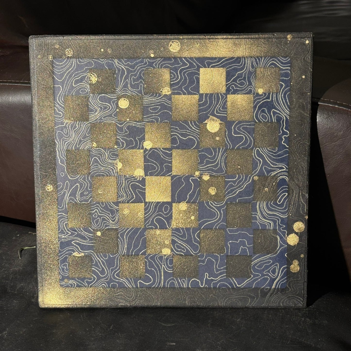 Vintage Gold Swirl - Scrapbook Chess Board