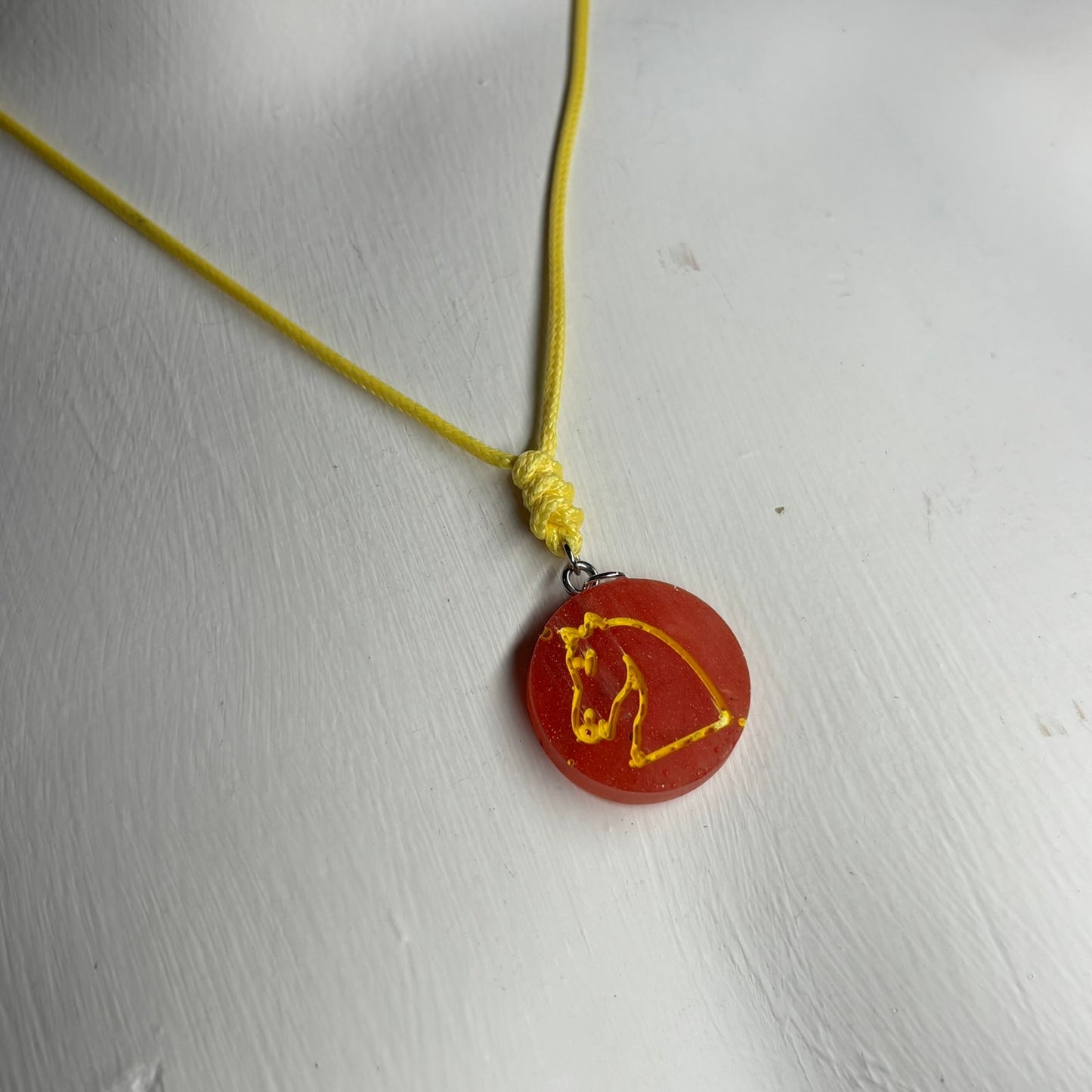 Red Knight - Handmade Resin Chess Necklace