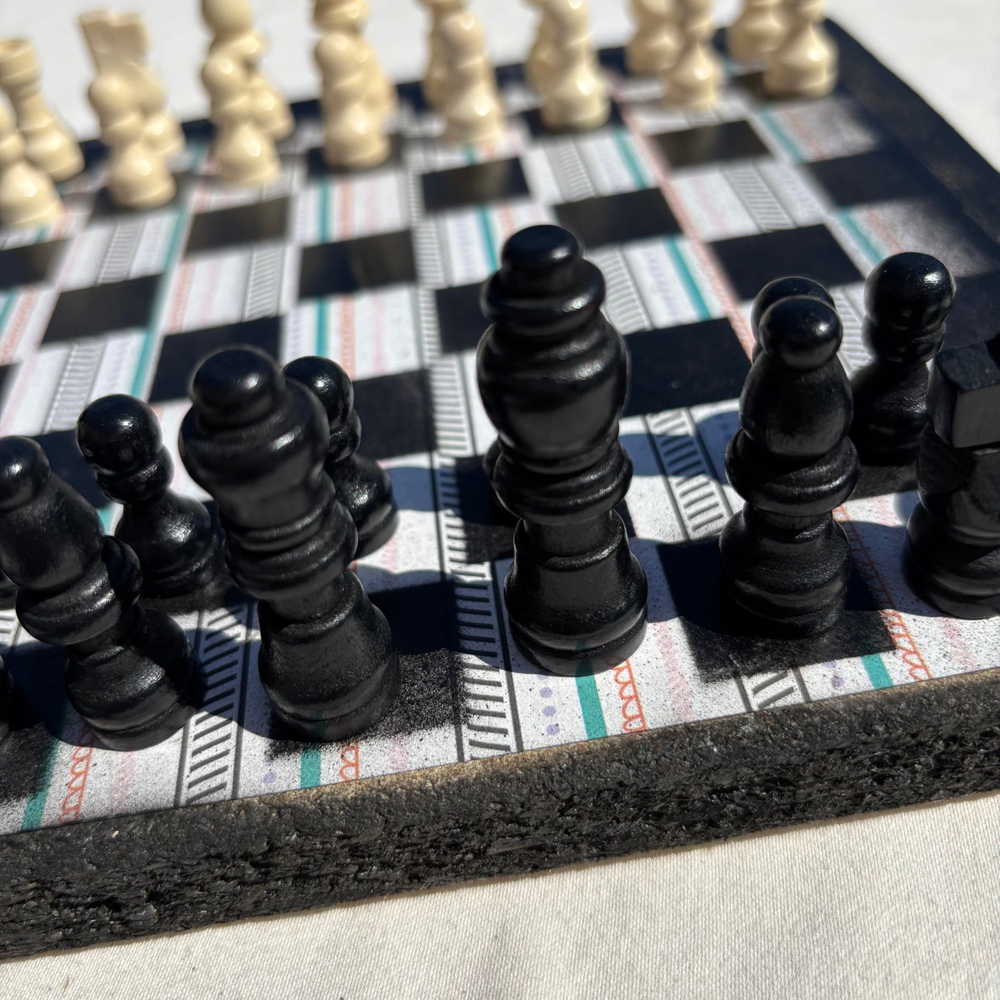 Vintage Lined Pattern - Scrapbook Chess Set