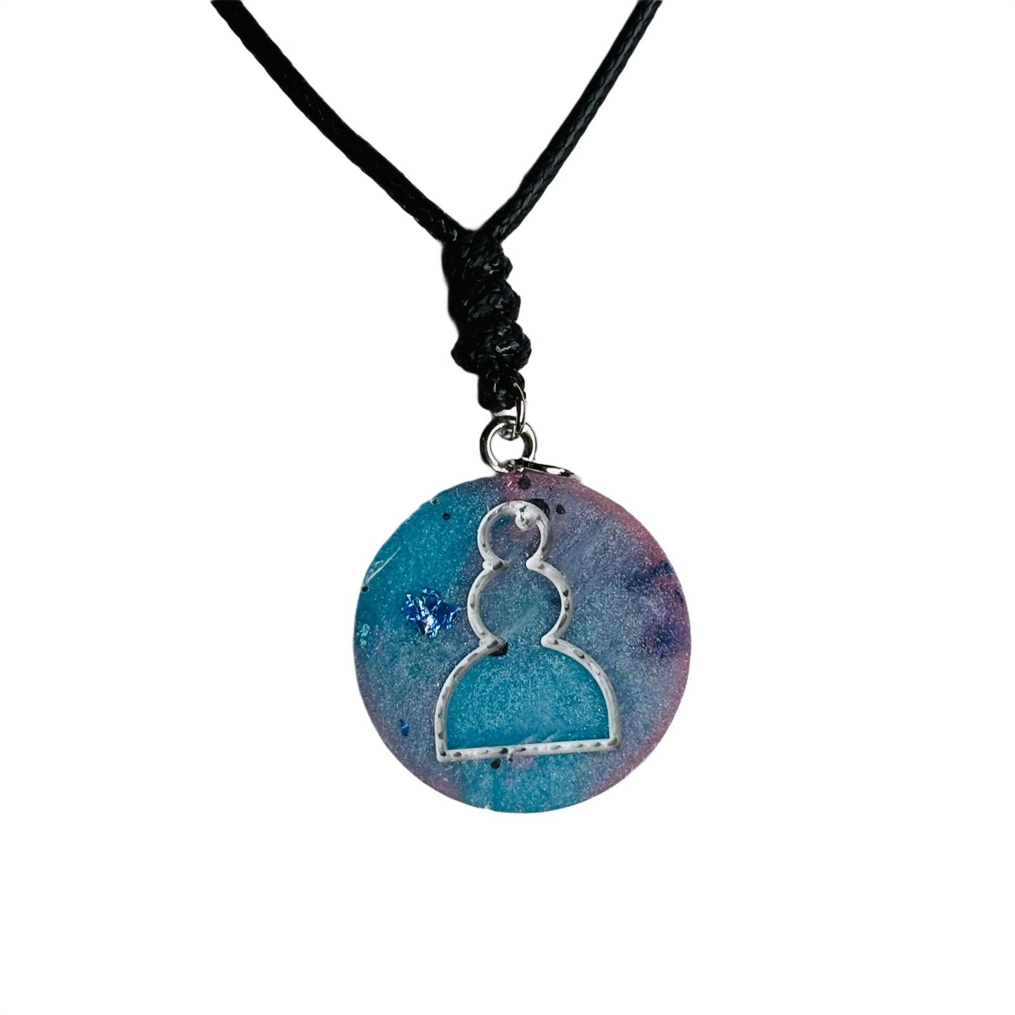 🎁 Blue Ice Pawn - Handmade Resin Chess Necklace (100% off)