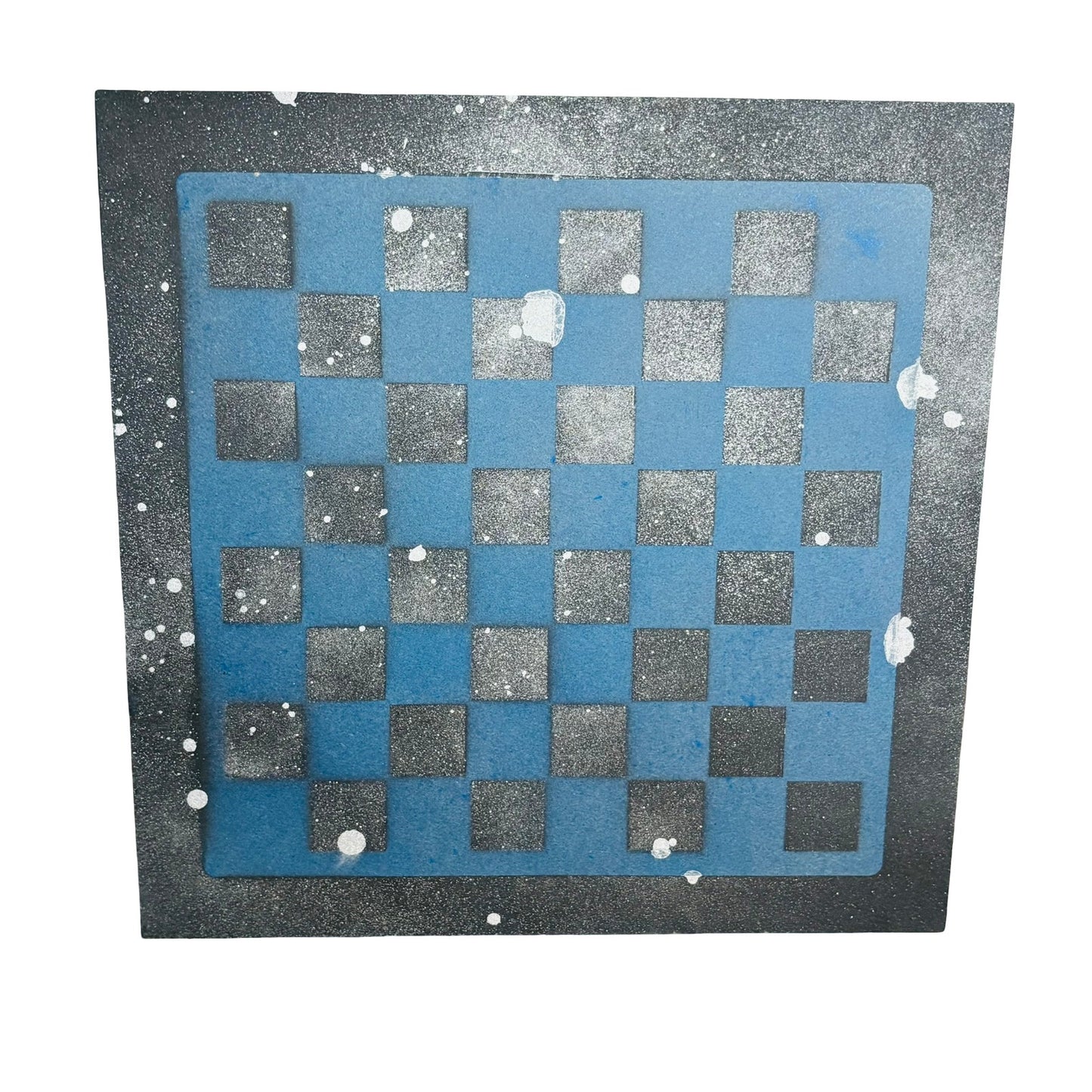 Navy Blue & Black - Painted Chess Board