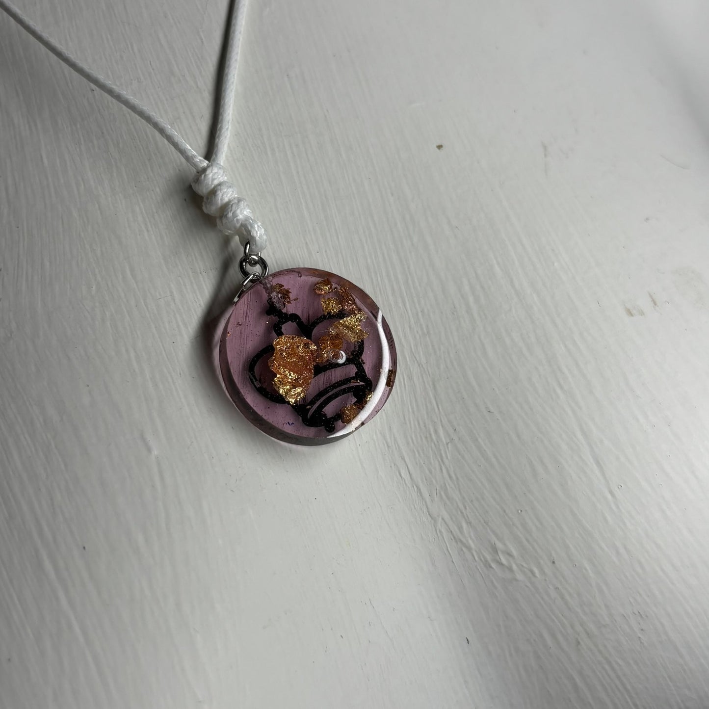 Hazel Purple King - Handmade Resin Chess Necklace