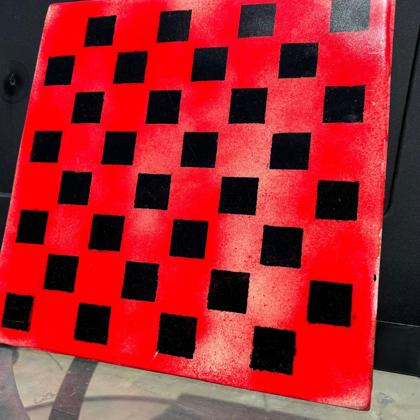 Red Mist - Resin Coated Chess Board