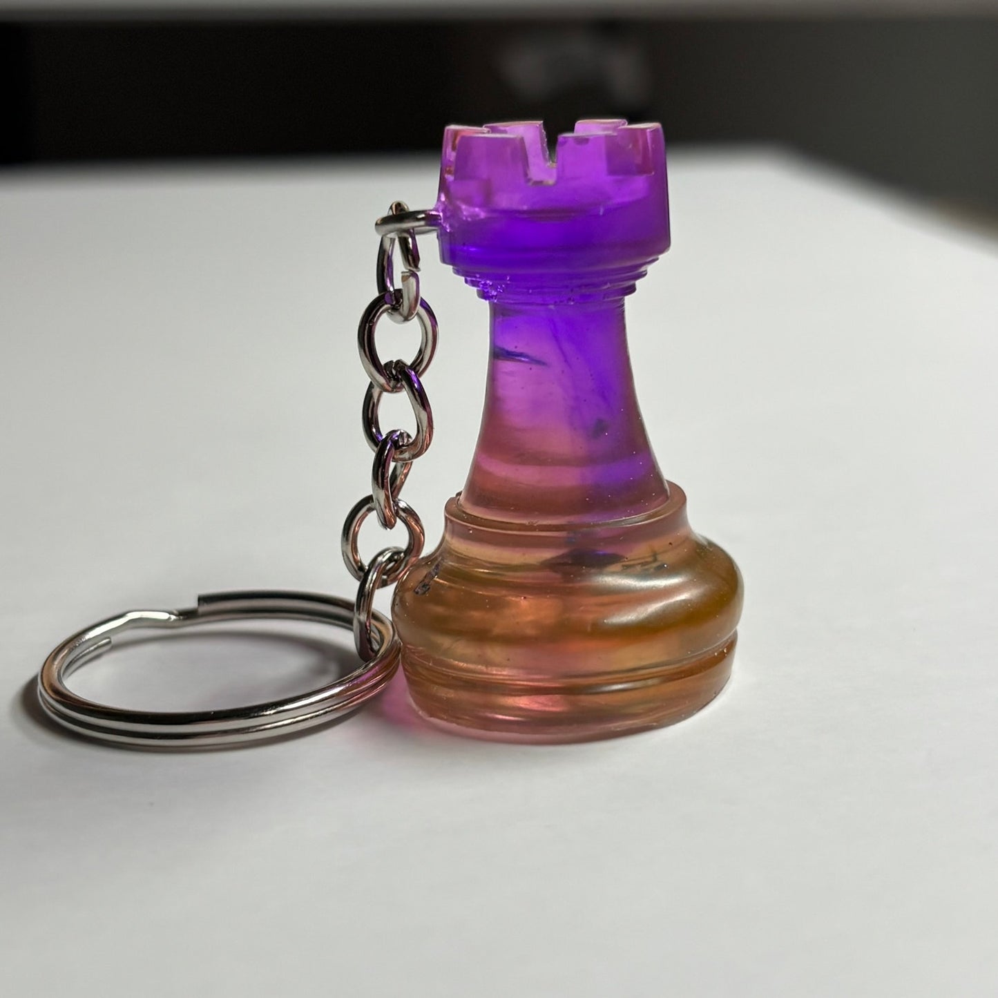 Purple Code Rook - Handmade Resin Keychain