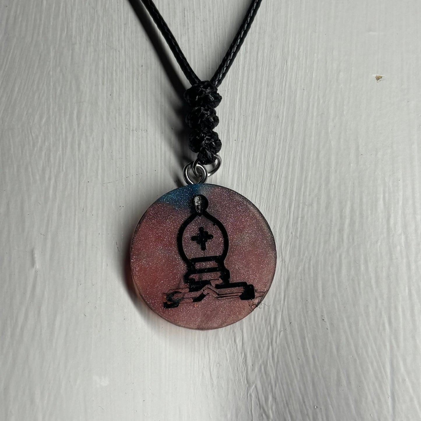 Easy Red Bishop - Handmade Resin Chess Necklace