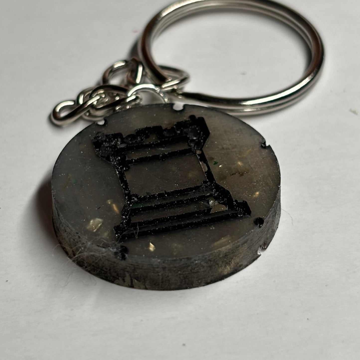 Gray Royal Rook - Handmade Resin Keychain