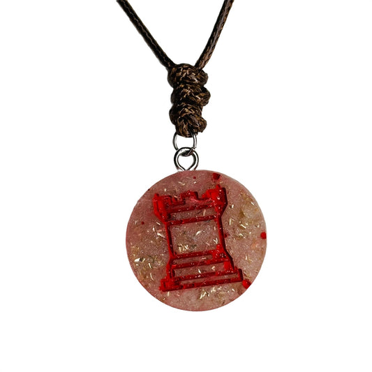 Crystal Rook - Handmade Resin Chess Necklace