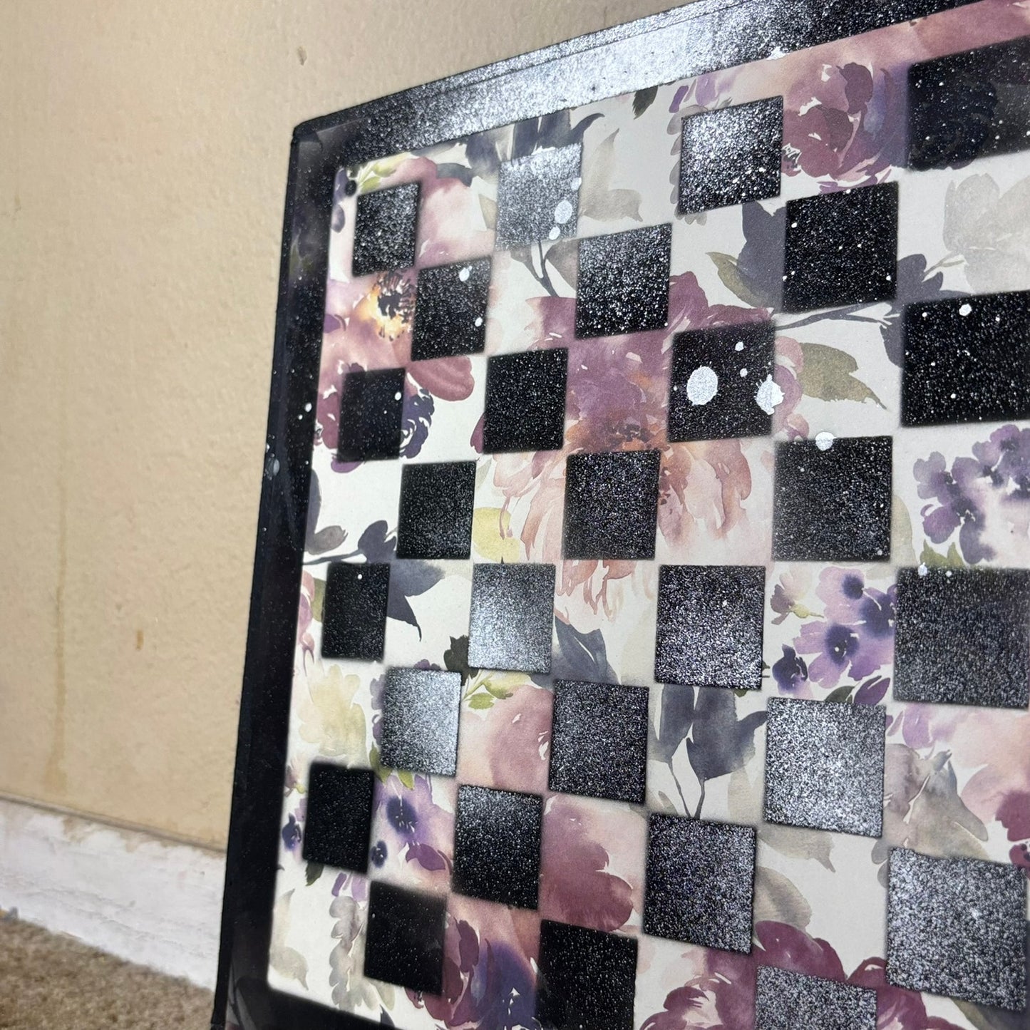 Chrome Mist Budding Flowers - Scrapbook Chess Board