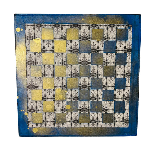 Golden Blue - Scrapbook Chess Board