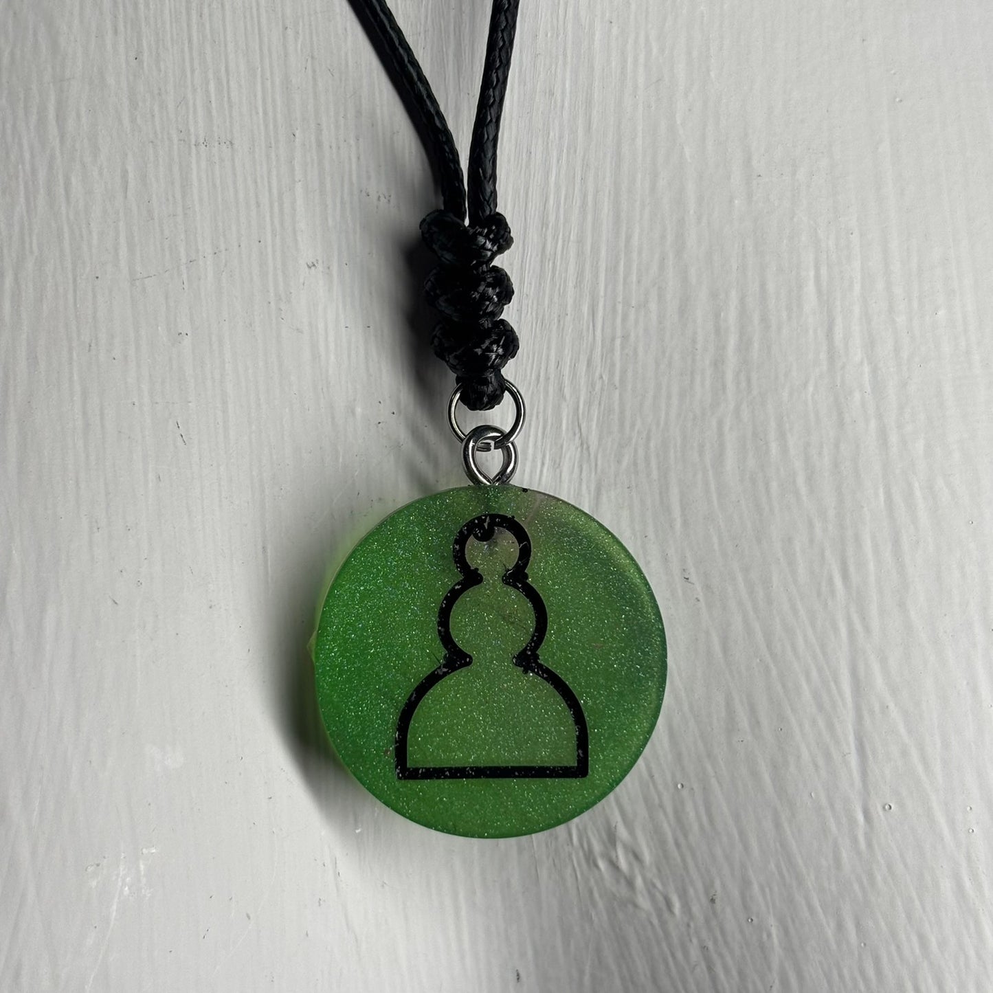 Green Pawn - Handmade Resin Chess Necklace