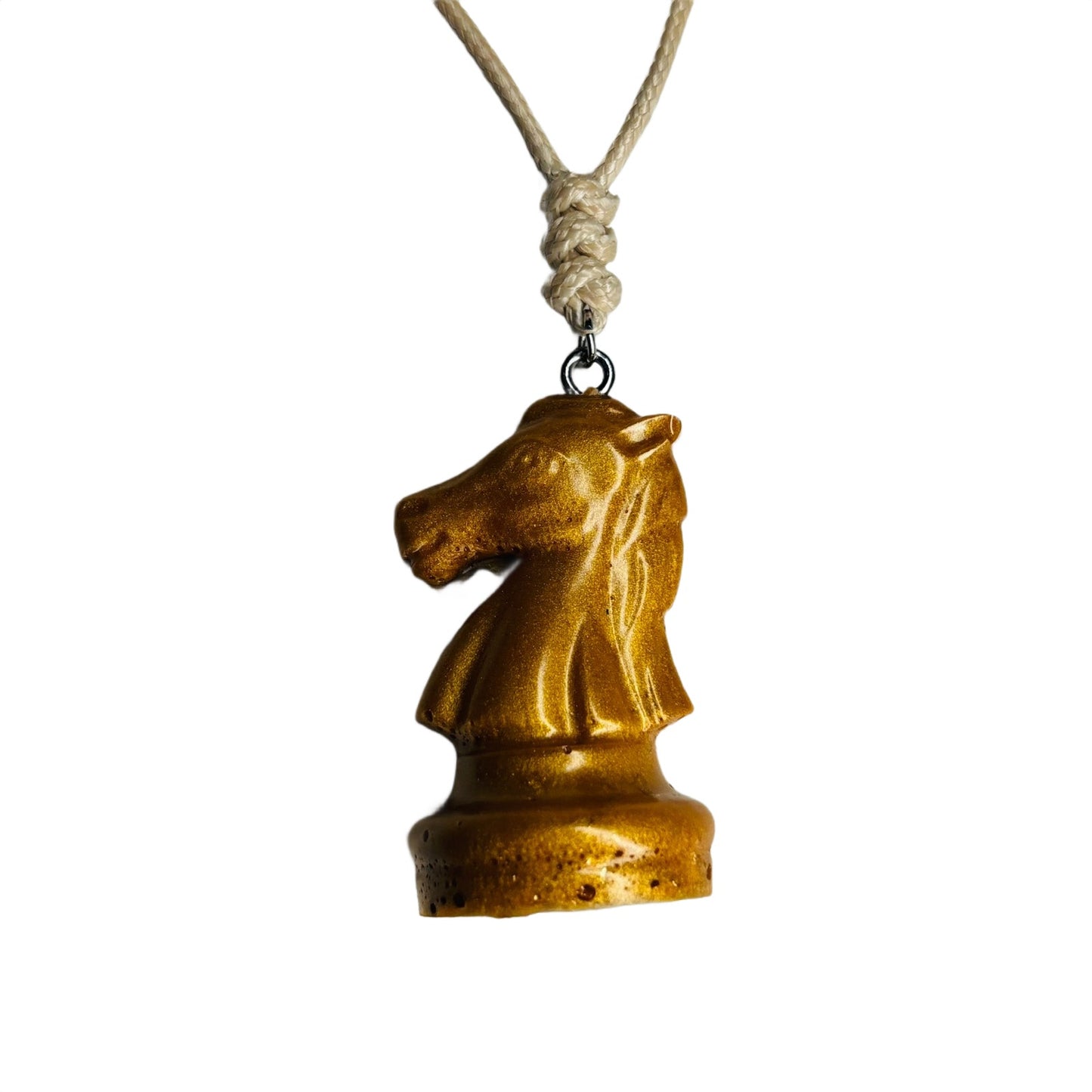 Golden Knight - Handmade Resin Chess Necklace