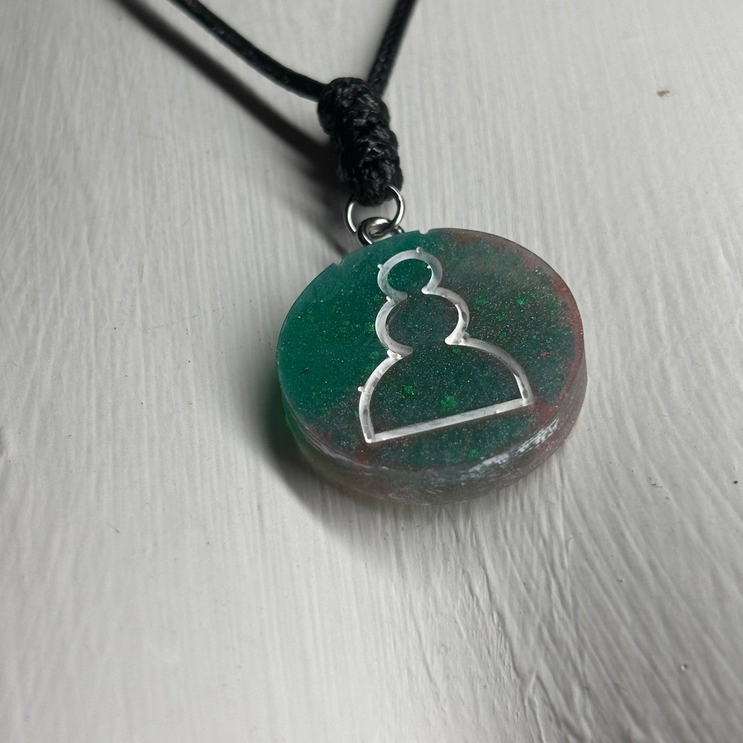 Green Pawn - Handmade Resin Chess Necklace