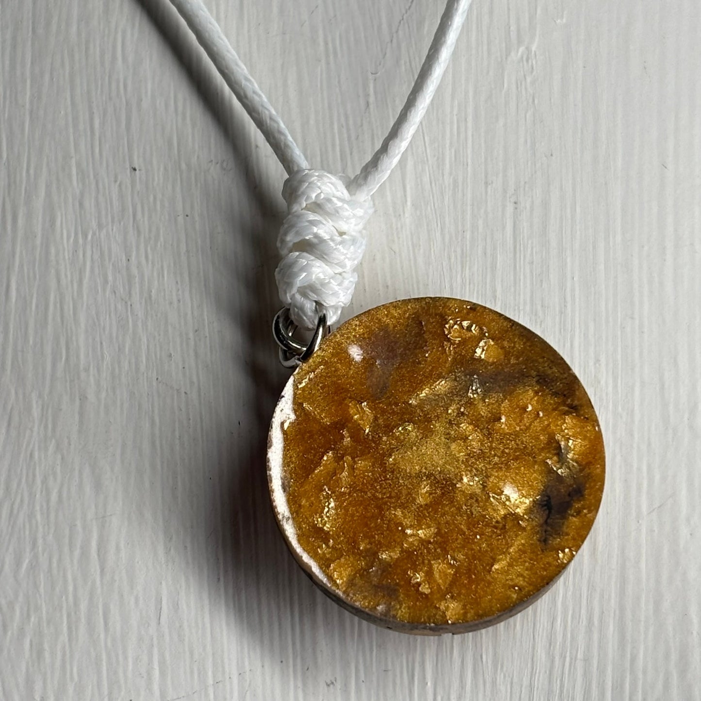 Dark Yellow Pawn - Handmade Resin Chess Necklace